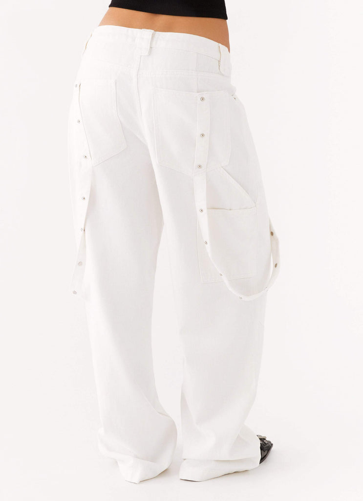 Peppermayo Peppermayo Exclusive - Avril Cargo Denim Pants - White
