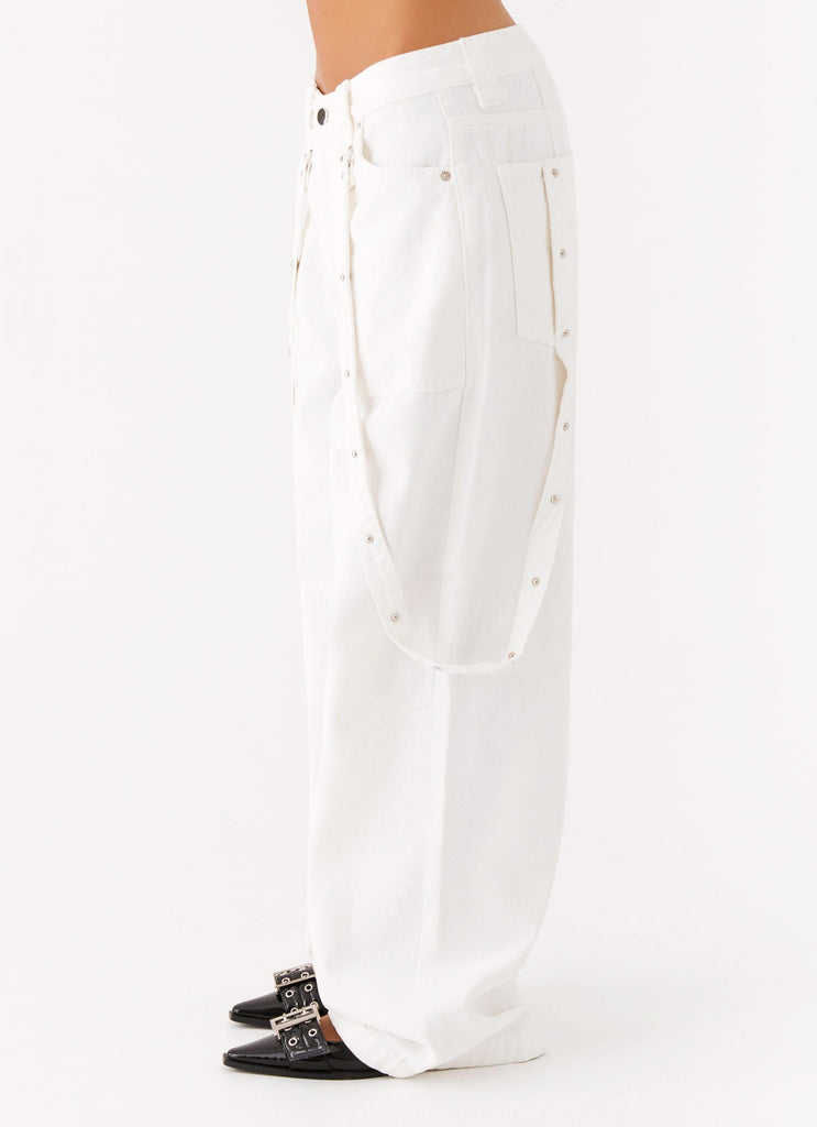 Peppermayo Peppermayo Exclusive - Avril Cargo Denim Pants - White