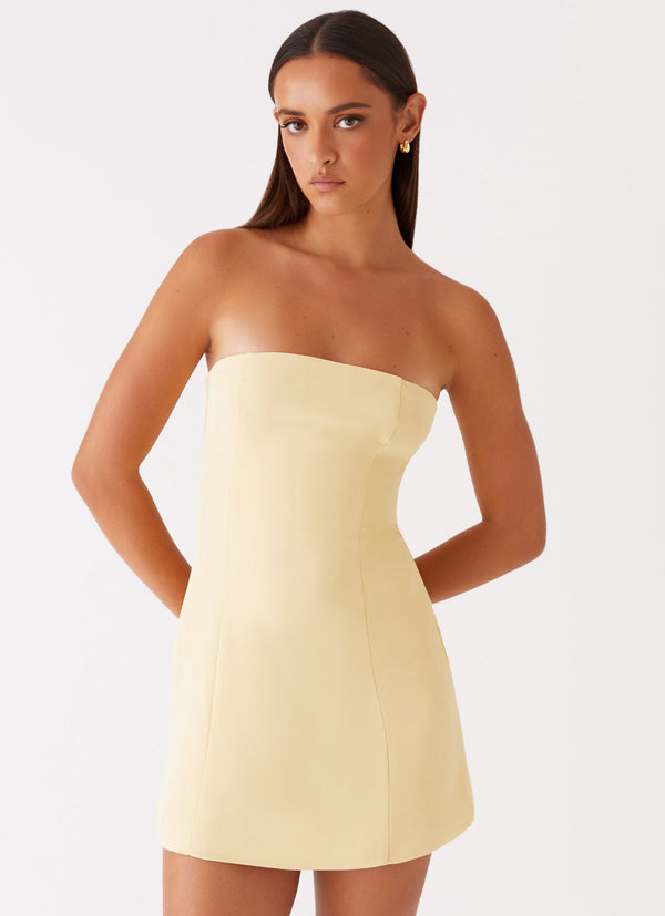 peppermayo Peppermayo Exclusive - Ayanna Strapless Mini Dress - Yellow