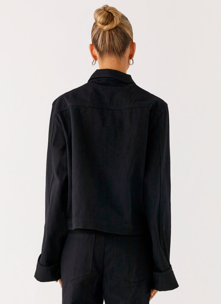 Peppermayo Peppermayo Exclusive - Back Again Oversized Denim Jacket - Black