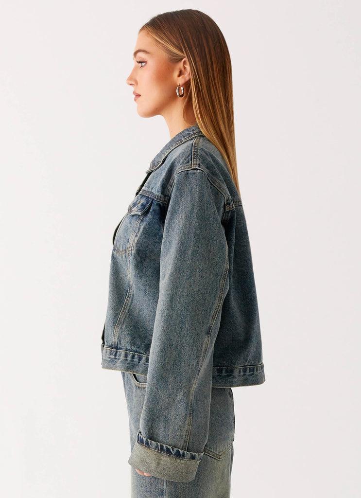 Peppermayo Peppermayo Exclusive - Back Again Oversized Denim Jacket - Dirty Wash