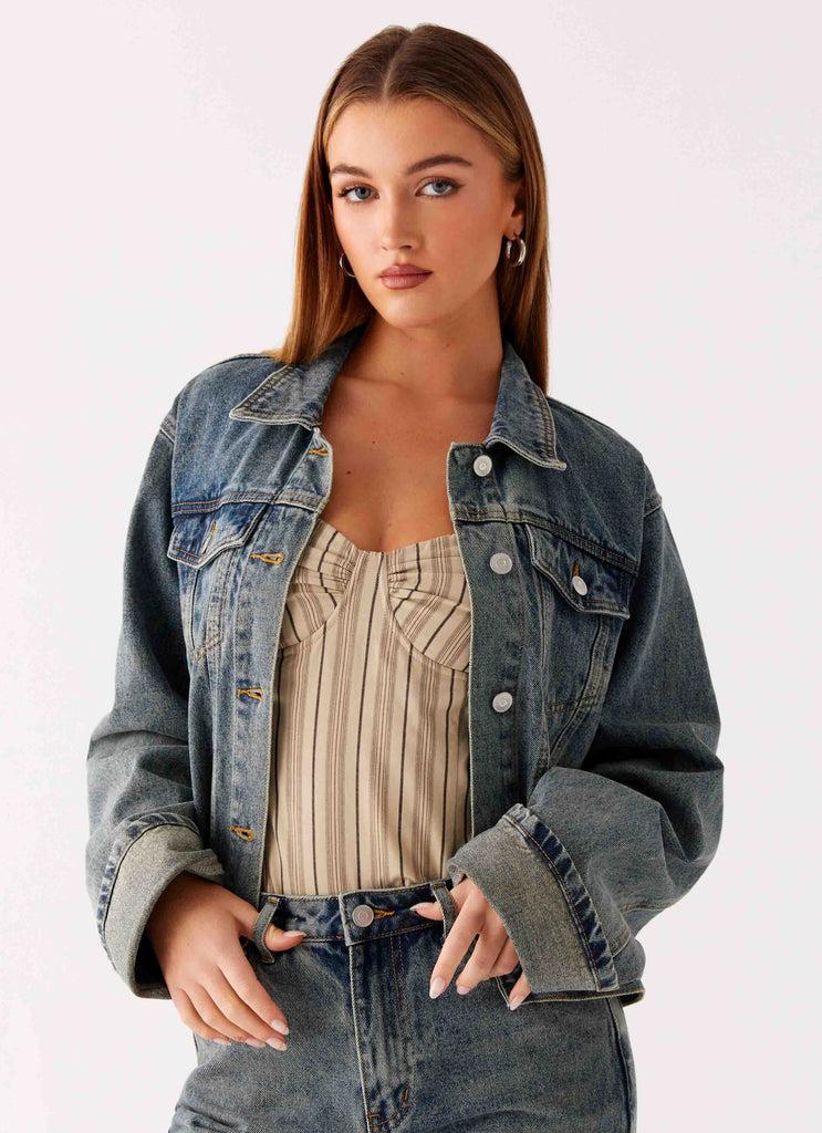 Peppermayo Peppermayo Exclusive - Back Again Oversized Denim Jacket - Dirty Wash