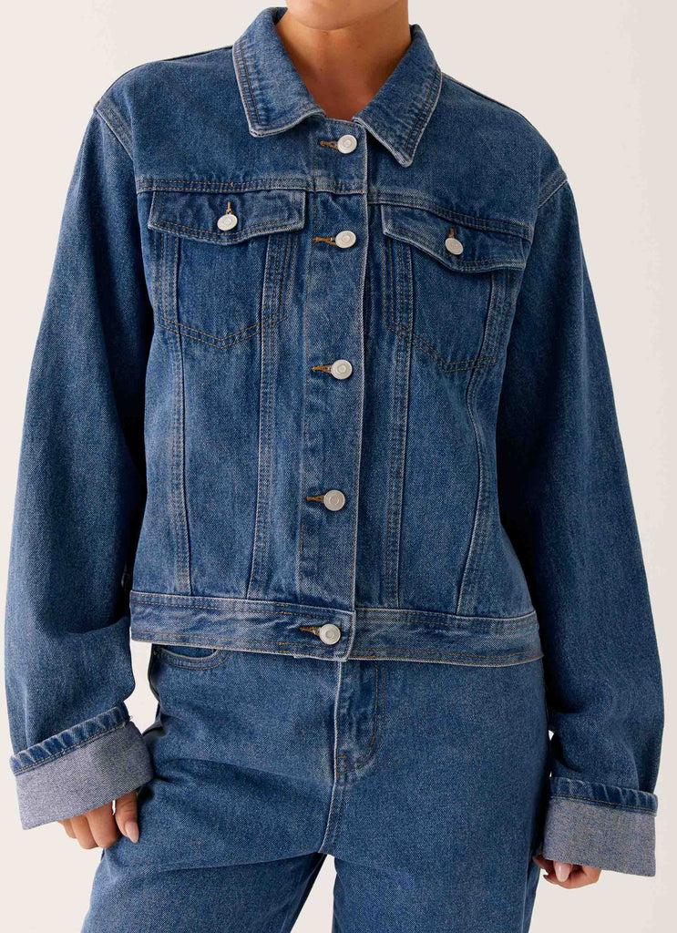Peppermayo Peppermayo Exclusive - Back Again Oversized Denim Jacket - True Blue