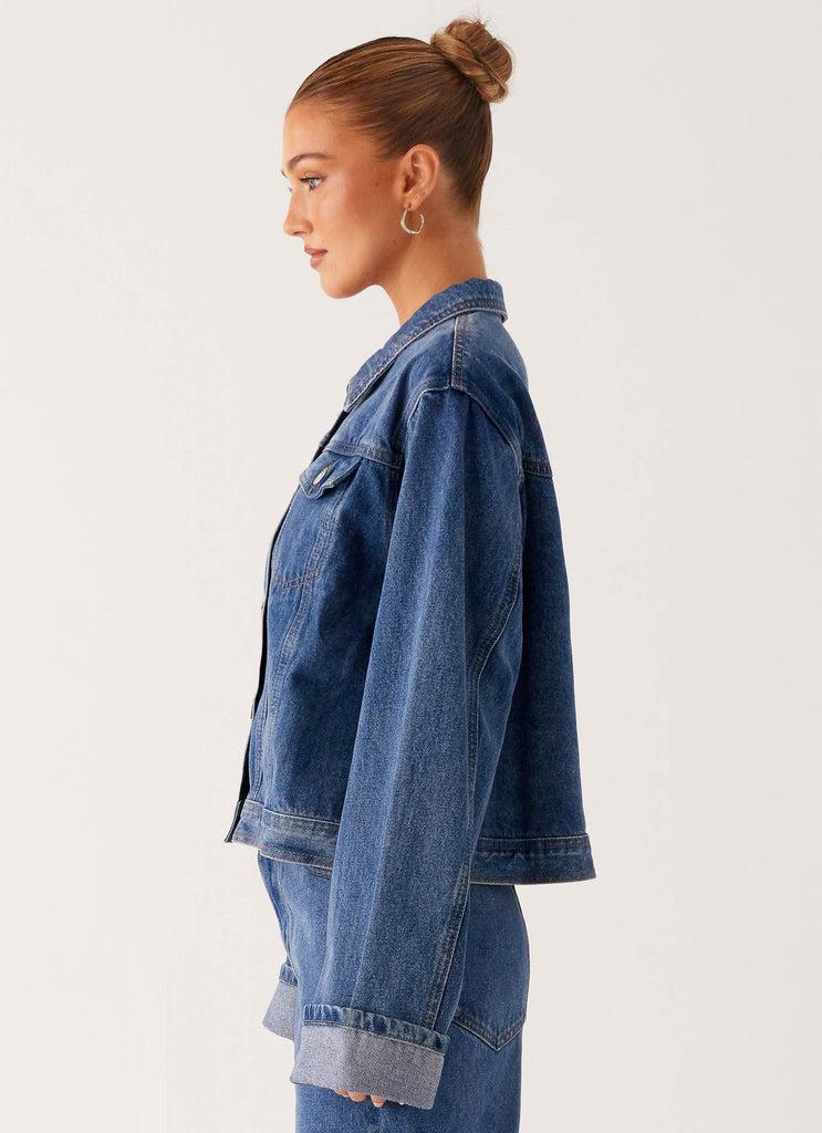 Peppermayo Peppermayo Exclusive - Back Again Oversized Denim Jacket - True Blue
