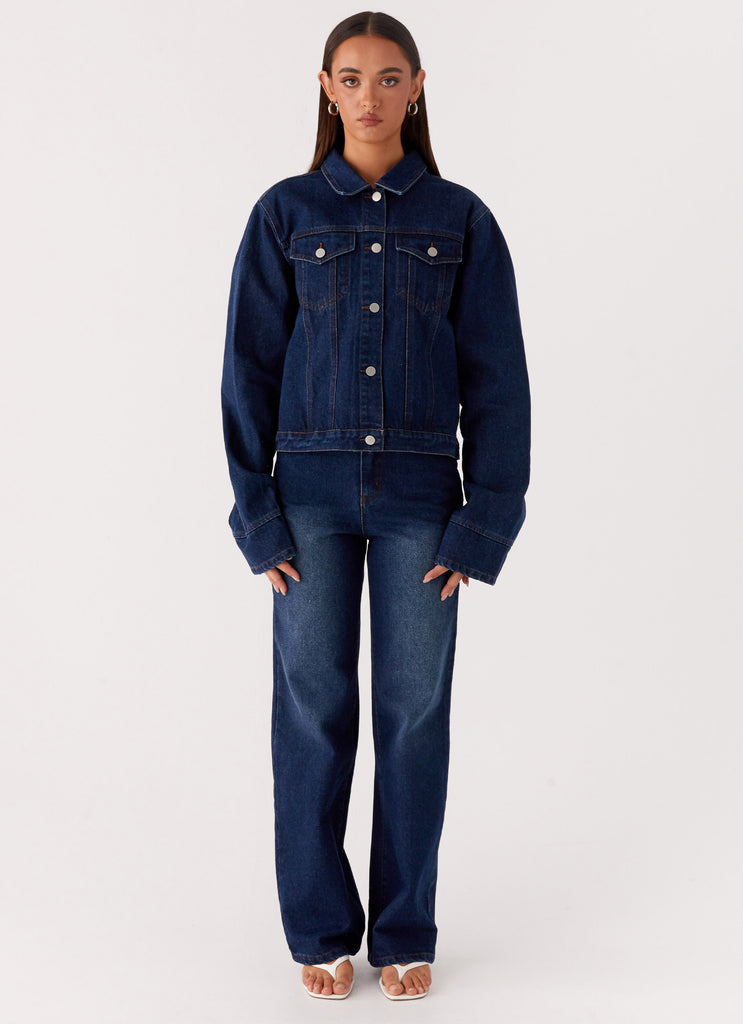 Peppermayo Peppermayo Exclusive - Back Again Oversized Denim Jacket - Vintage Blue