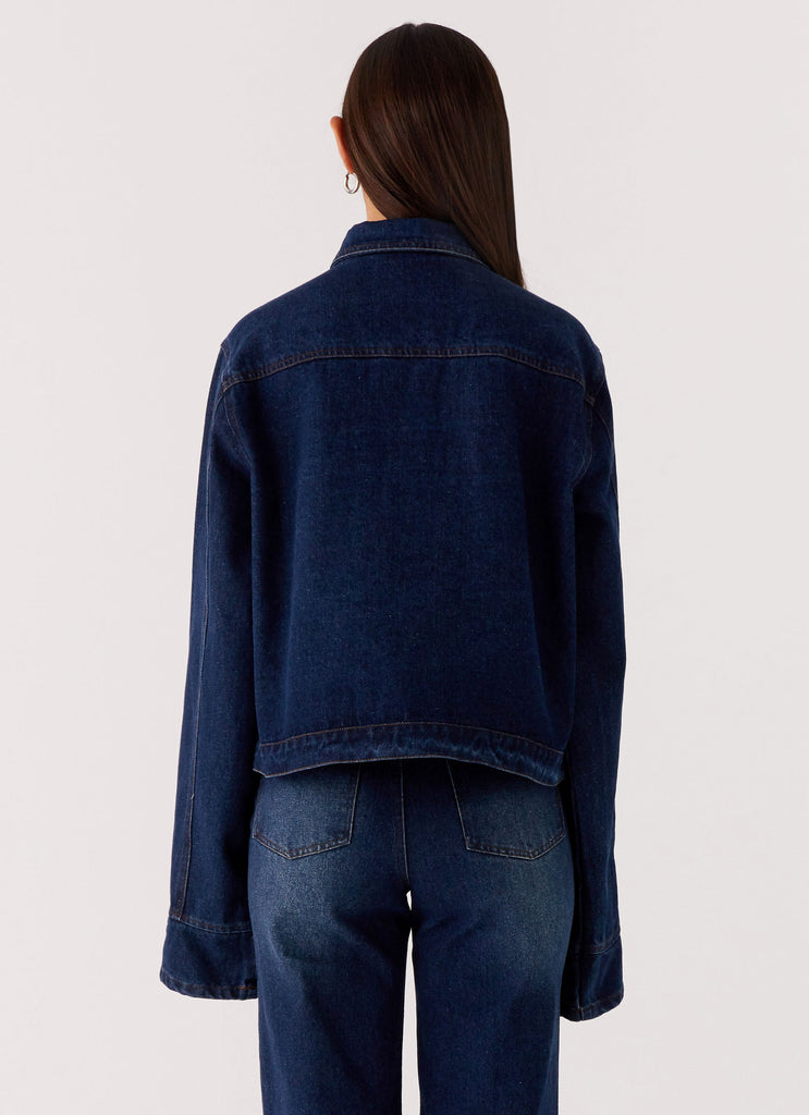 Peppermayo Peppermayo Exclusive - Back Again Oversized Denim Jacket - Vintage Blue