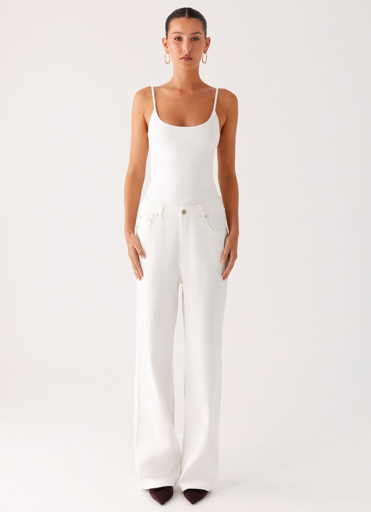 Peppermayo Peppermayo Exclusive - Back Again Straight Leg Denim Jeans - White