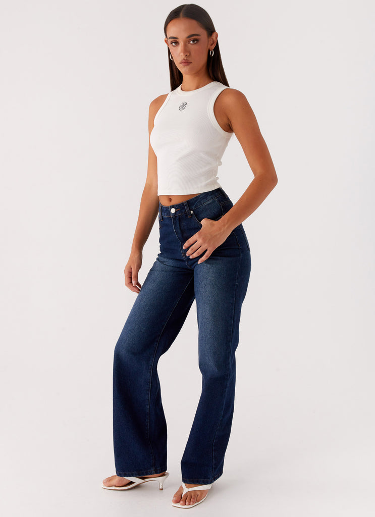 Peppermayo Peppermayo Exclusive - Back Again Straight Leg Denim Jeans - Vintage Blue