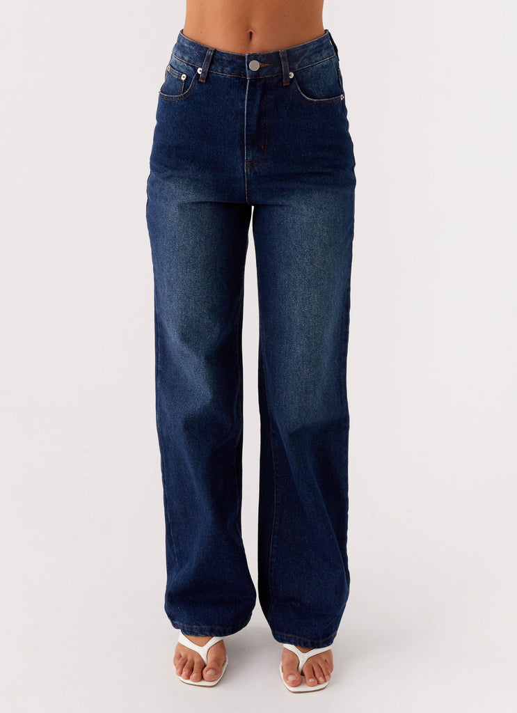 Peppermayo Peppermayo Exclusive - Back Again Straight Leg Denim Jeans - Vintage Blue