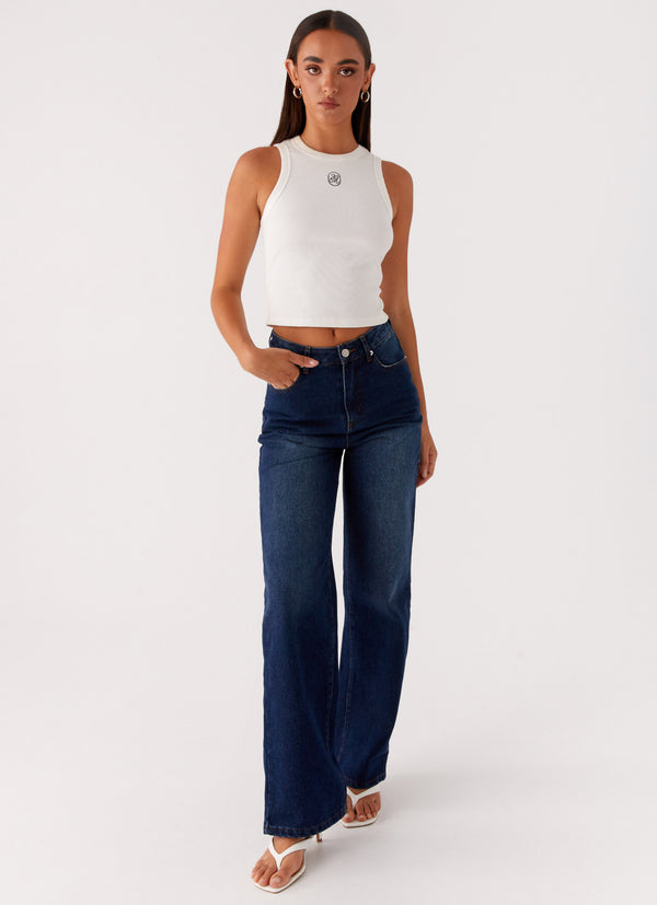 peppermayo Peppermayo Exclusive - Back Again Straight Leg Denim Jeans - Vintage Blue