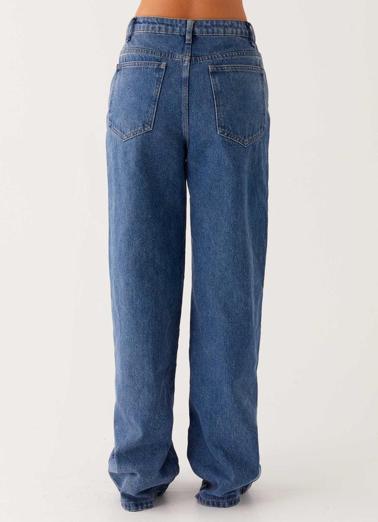 Peppermayo Peppermayo Exclusive - Back Again Straight Leg Denim Jeans - True Blue