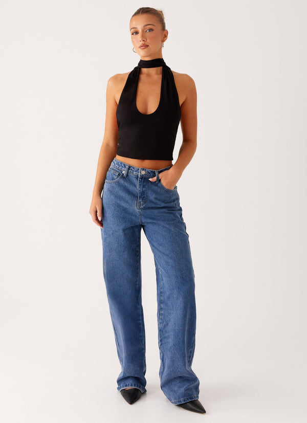 peppermayo Peppermayo Exclusive - Back Again Straight Leg Denim Jeans - True Blue