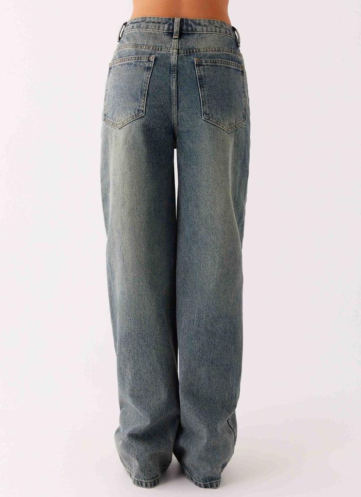 Peppermayo Peppermayo Exclusive - Back Again Straight Leg Denim Jeans - Dirty Wash