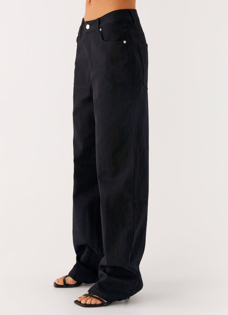 Peppermayo Peppermayo Exclusive - Back Again Straight Leg Denim Jeans - Black