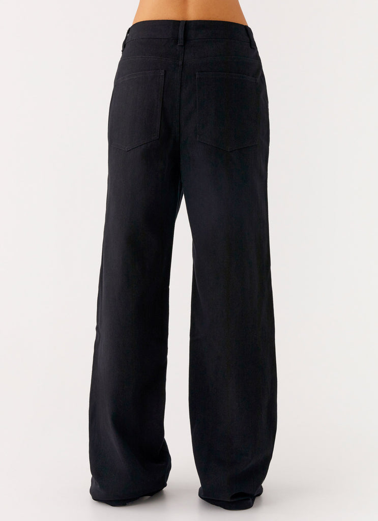 Peppermayo Peppermayo Exclusive - Back Again Straight Leg Denim Jeans - Black