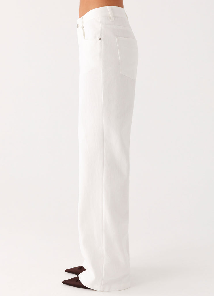 Peppermayo Peppermayo Exclusive - Back Again Straight Leg Denim Jeans - White