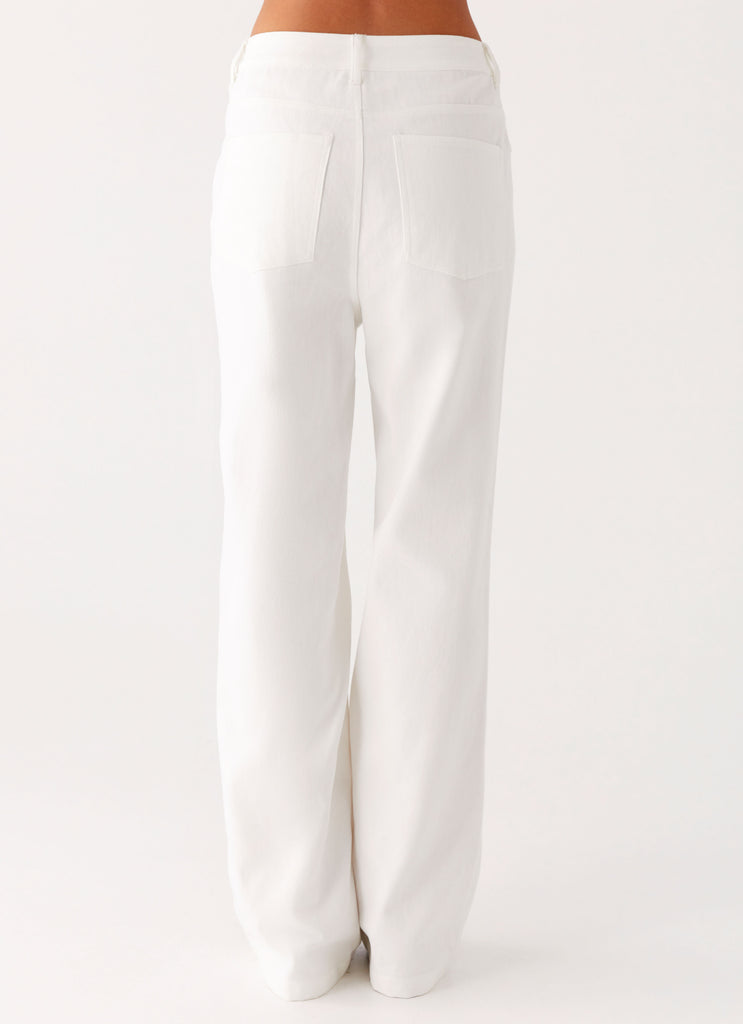 Peppermayo Peppermayo Exclusive - Back Again Straight Leg Denim Jeans - White