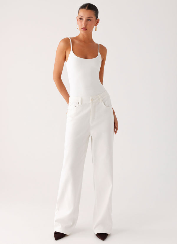 peppermayo Peppermayo Exclusive - Back Again Straight Leg Denim Jeans - White