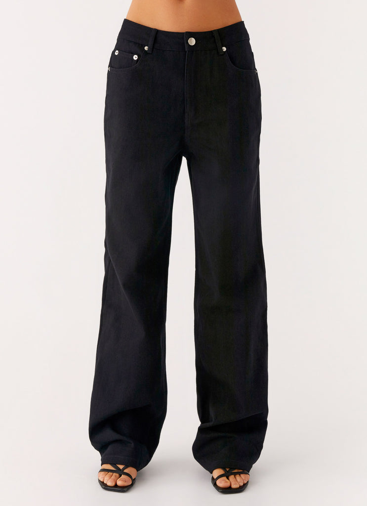 Peppermayo Peppermayo Exclusive - Back Again Straight Leg Denim Jeans - Black