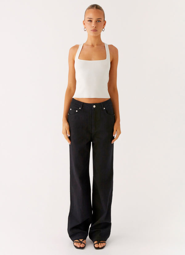 peppermayo Peppermayo Exclusive - Back Again Straight Leg Denim Jeans - Black