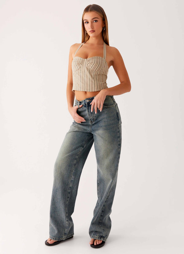 peppermayo Peppermayo Exclusive - Back Again Straight Leg Denim Jeans - Dirty Wash