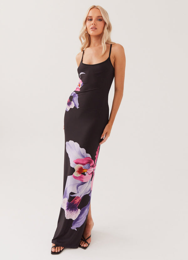 peppermayo Peppermayo Exclusive - Bad News Mesh Maxi Dress - Black Tulip