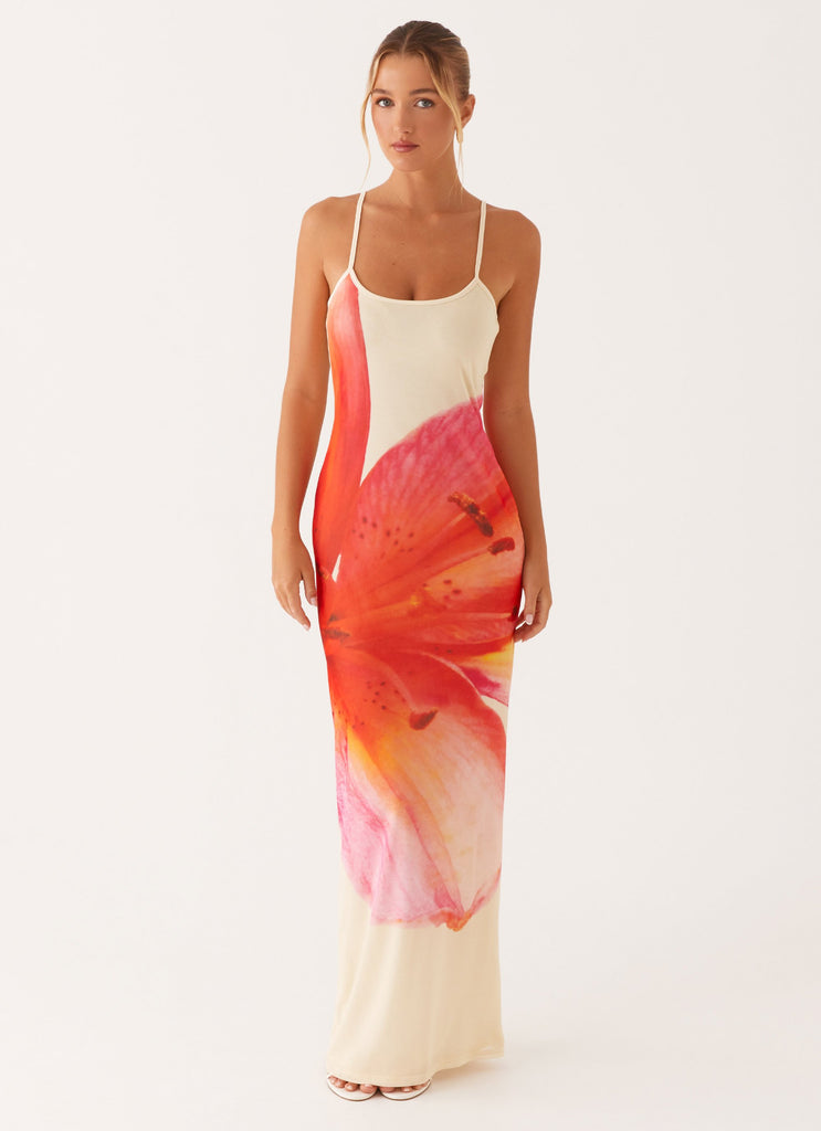 Peppermayo Peppermayo Exclusive - Bad News Mesh Maxi Dress - Yellow Floral