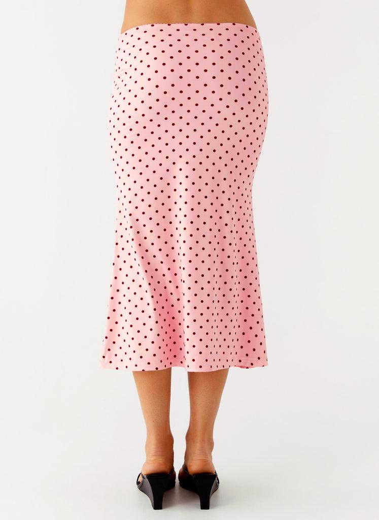 Peppermayo Peppermayo Exclusive - Bahama Low Rise Midi Skirt - Strawberry Dot