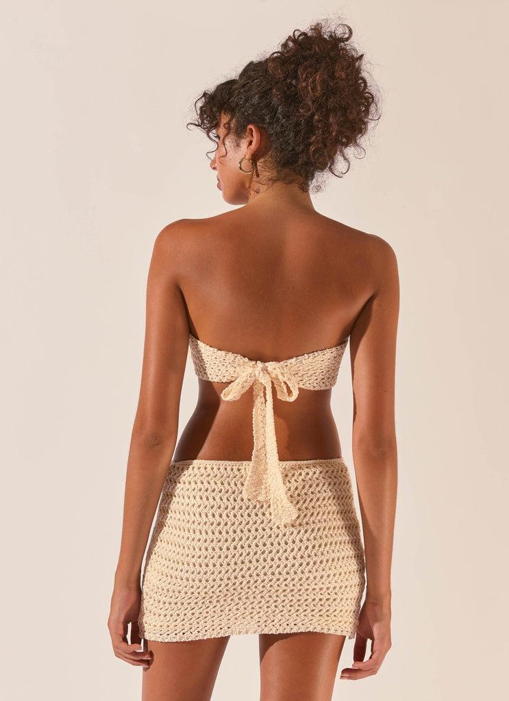 Peppermayo Peppermayo Exclusive - Balmy Nights Crochet Mini Dress - Seashell