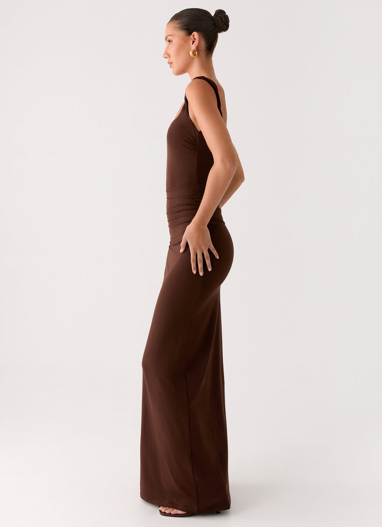 Peppermayo Peppermayo Exclusive - Balvin Cut Out Maxi Dress - Cool Chocolate