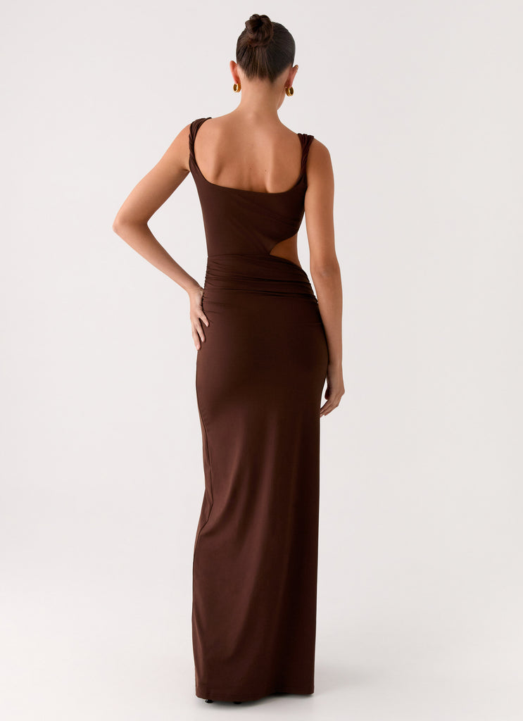 Peppermayo Peppermayo Exclusive - Balvin Cut Out Maxi Dress - Cool Chocolate
