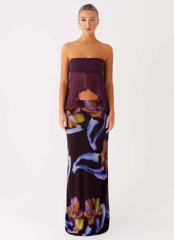 peppermayo Peppermayo Exclusive - Barbados Maxi Skirt - Dark Floral