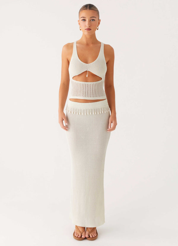 peppermayo Peppermayo Exclusive - Basilia Maxi Skirt - Off White