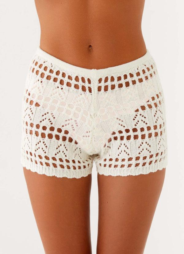 peppermayo Peppermayo Exclusive - Baylock Crochet Shorts - White