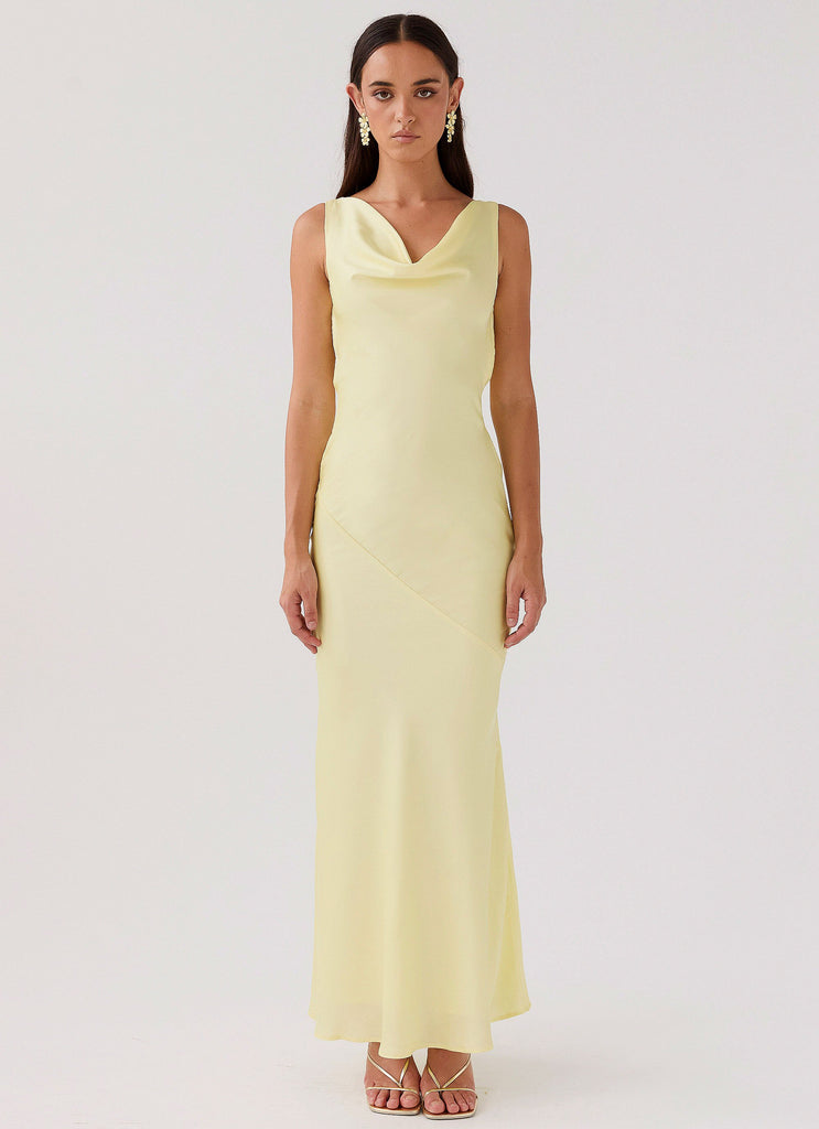 Peppermayo Peppermayo Exclusive - Be Mine Satin Maxi Dress - Canary