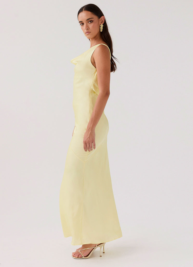 Peppermayo Peppermayo Exclusive - Be Mine Satin Maxi Dress - Canary