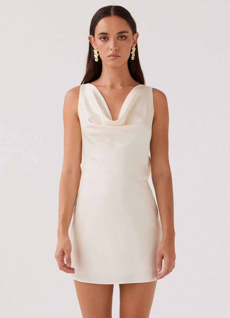 Peppermayo Peppermayo Exclusive - Be Mine Satin Mini Dress - Ivory