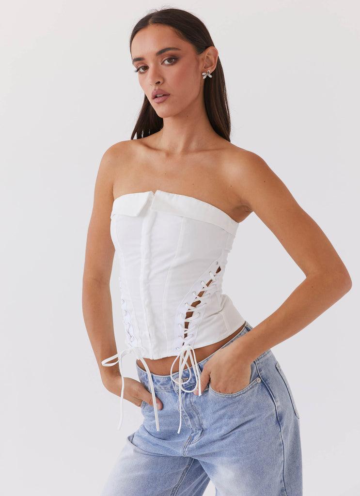 Peppermayo Peppermayo Exclusive - Be My Soulmate Bustier Top - White