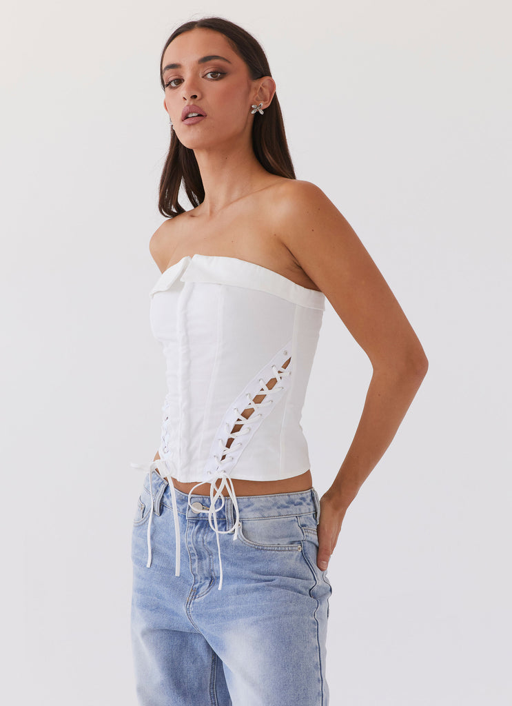 Peppermayo Peppermayo Exclusive - Be My Soulmate Bustier Top - White