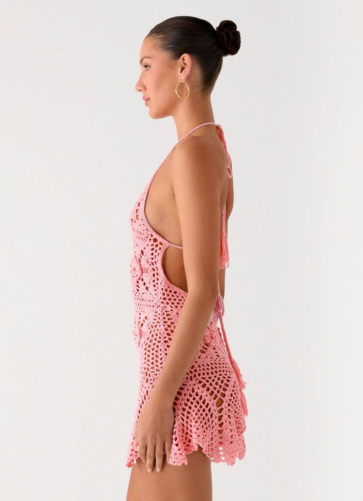 Peppermayo Peppermayo Exclusive - Beach Days Crochet Mini Dress - Pink
