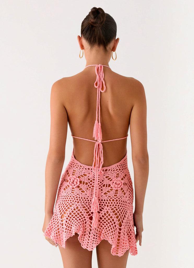 Peppermayo Peppermayo Exclusive - Beach Days Crochet Mini Dress - Pink