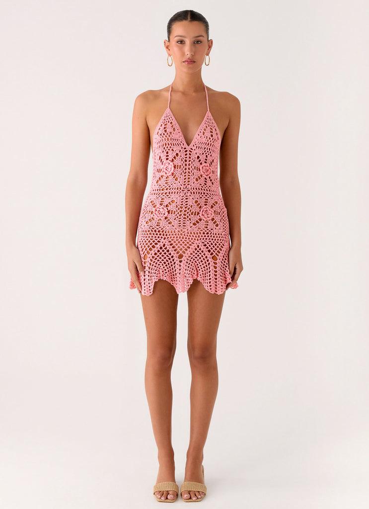 Peppermayo Peppermayo Exclusive - Beach Days Crochet Mini Dress - Pink