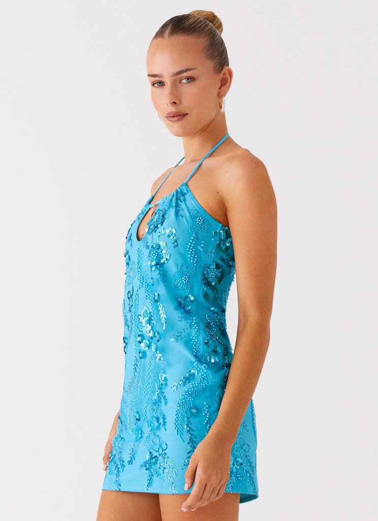 Peppermayo Peppermayo Exclusive - Bebe Beaded Mini Dress - Royal Blue