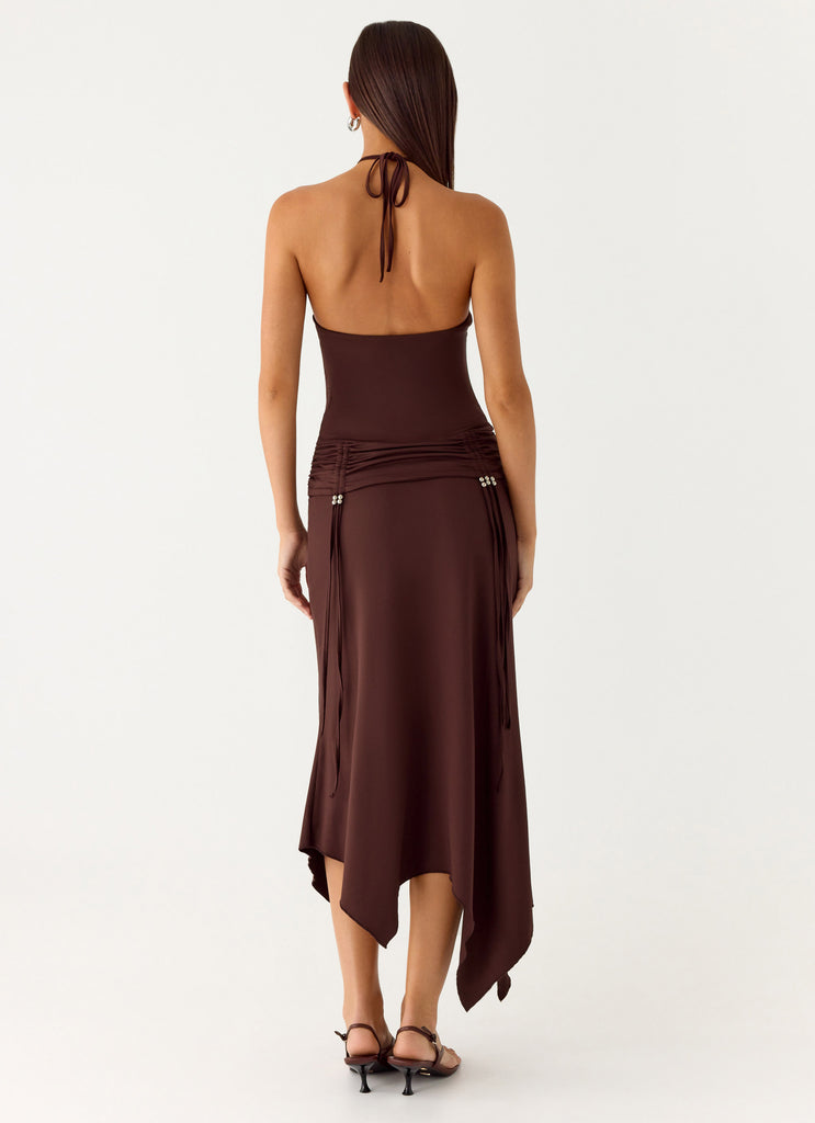 Peppermayo Peppermayo Exclusive - Becerra Midi Dress - Cool Chocolate