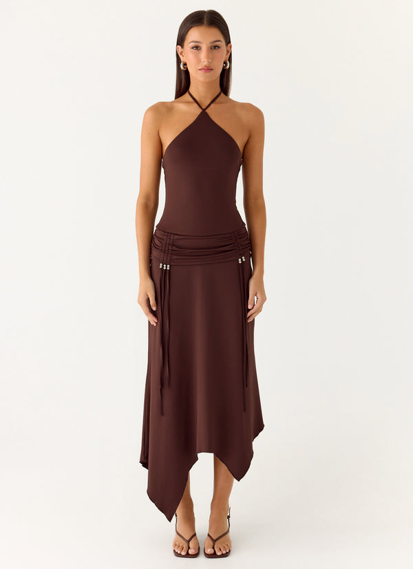 peppermayo Peppermayo Exclusive - Becerra Midi Dress - Cool Chocolate