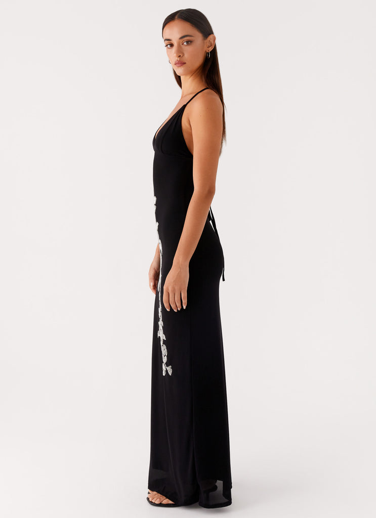 Peppermayo Peppermayo Exclusive - Beki Beaded Mesh Maxi Dress - Black
