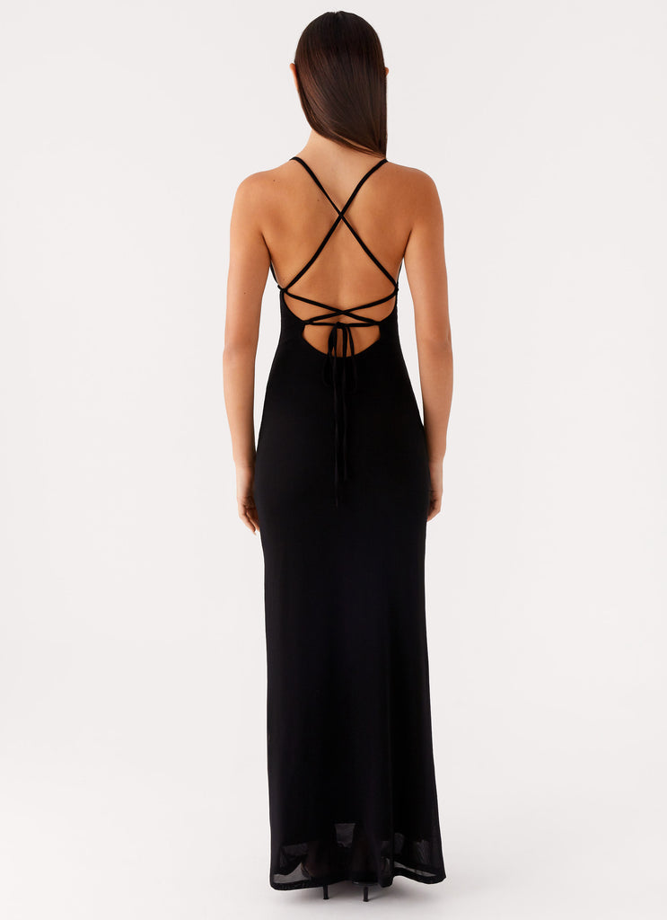 Peppermayo Peppermayo Exclusive - Beki Beaded Mesh Maxi Dress - Black