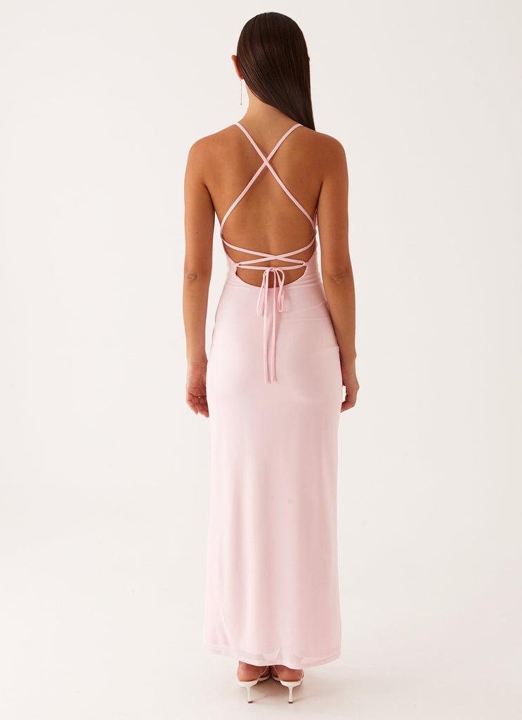 Peppermayo Peppermayo Exclusive - Beki Beaded Mesh Maxi Dress - Pink