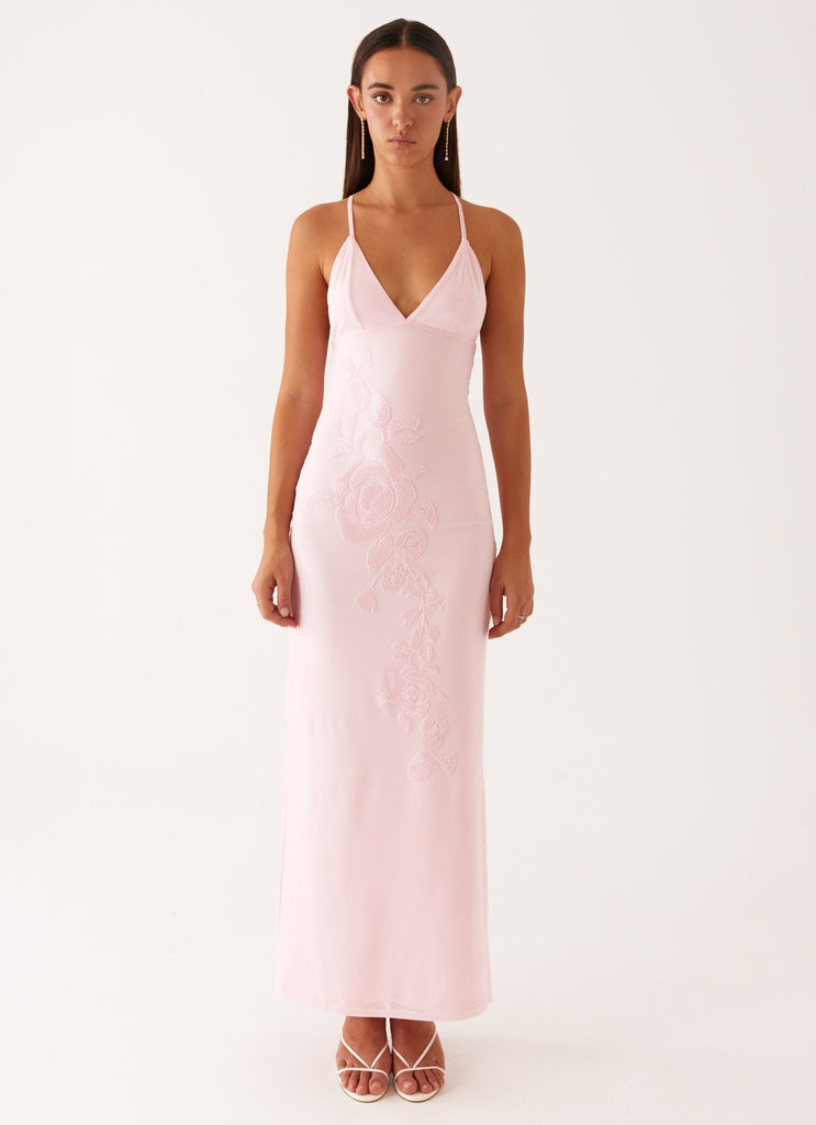 Peppermayo Peppermayo Exclusive - Beki Beaded Mesh Maxi Dress - Pink