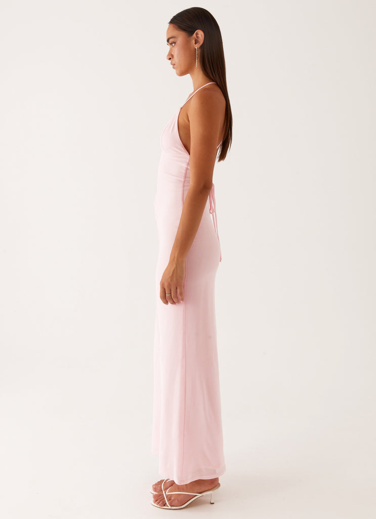 Peppermayo Peppermayo Exclusive - Beki Beaded Mesh Maxi Dress - Pink
